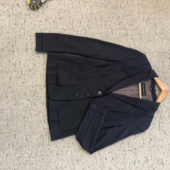 Luisa CERANO sz. 8 NWOT Women's cotton classic Navy Blazer - Picture 12 of 15